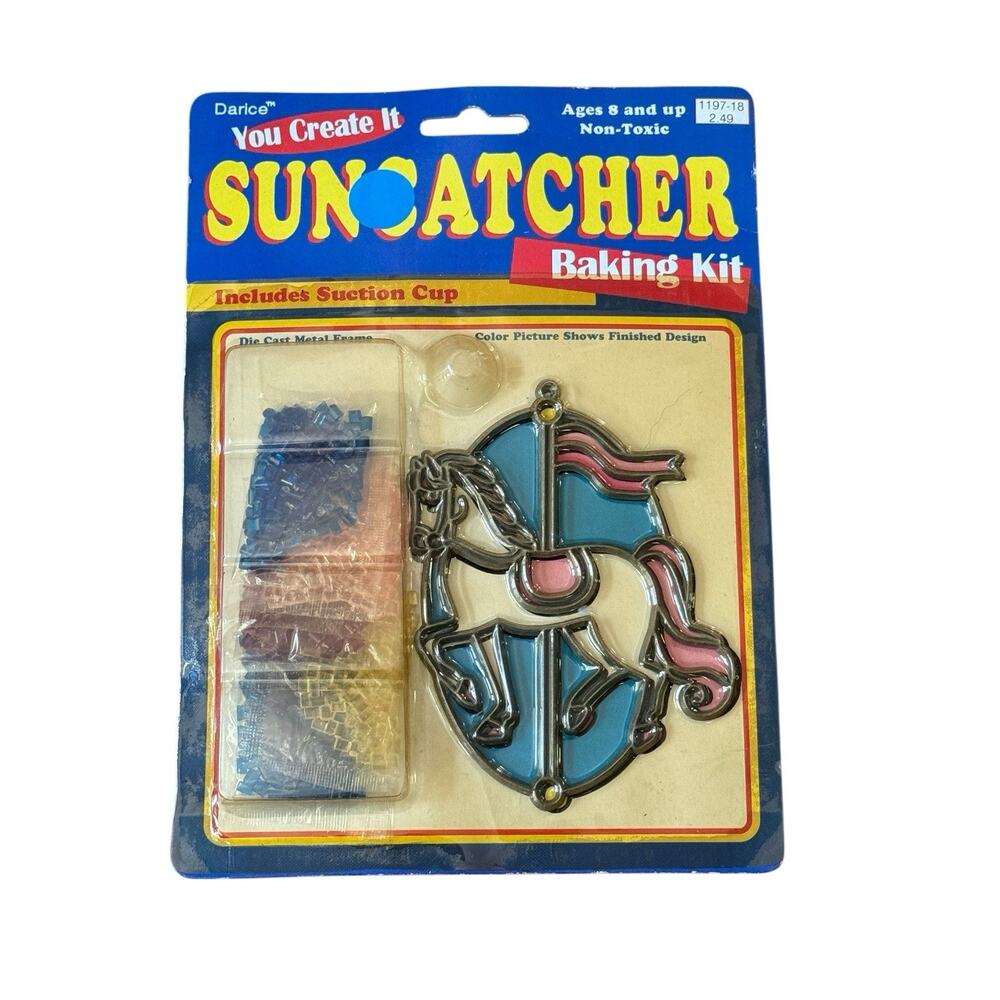 VTG Carousel Horse Suncatcher Baking Kit You Create It Darice Toy Crafts at Home